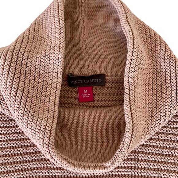 Vince Camuto Cowl Neck Oversized Knit Tunic Sweater Dusty Rose M - Picture 4 of 11